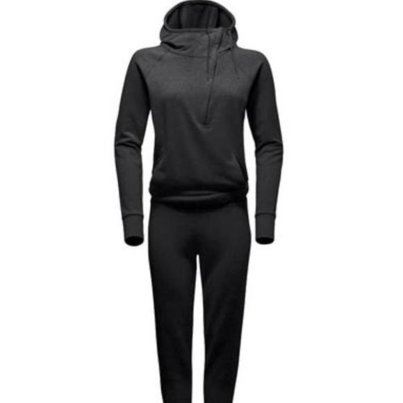 The North Face Ebenezer One Piece Body Jumpsuit Hood Black Heather Women's Large - Picture 7 of 12